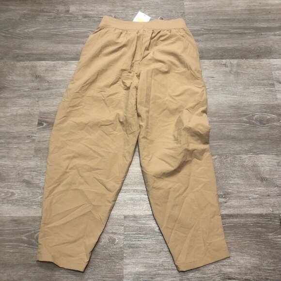 Nike Womens Jogger Pants High Rise‎ Loose Fit Sherpa Teddy Trim Tan Size Small - Picture 6 of 6